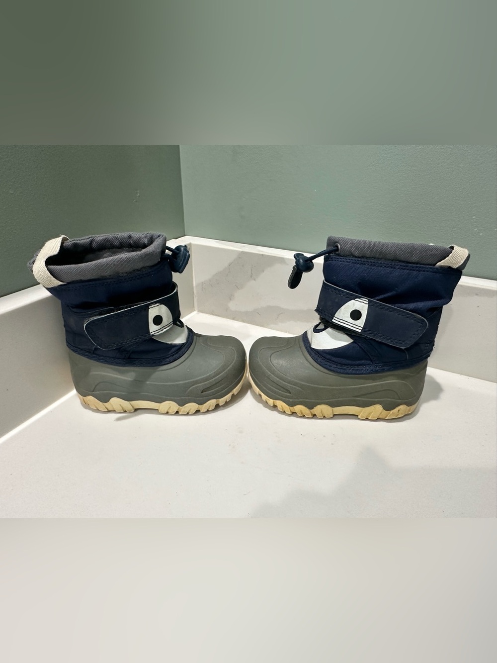 Cat & Jack Thermolite Toddler Kids Unisex Penguin Blue Gray Snow Boots Sz 7